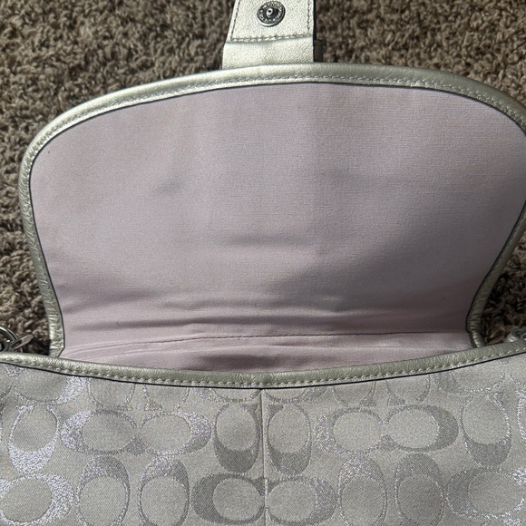 Coach Metallic Silver Shoulder Bag - Picture 3 of 8